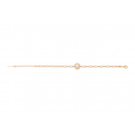 Refined mother-of-pearl adjustable chain bracelet | white86981