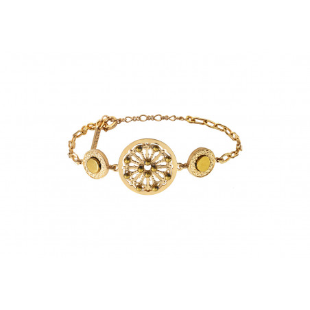 Baroque haematite adjustable chain bracelet | gold-plated