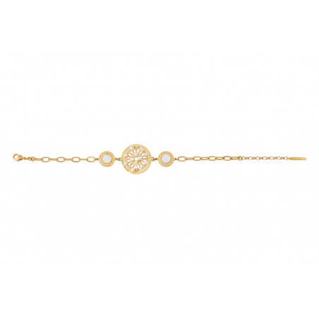 Bracelet chaîne ajustable féminin nacre perles de rivière I blanc86987
