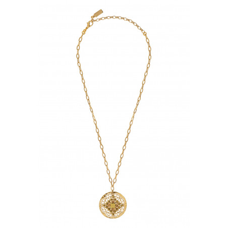 Refined haematite prestige crystal chain necklace | gold-plated87002