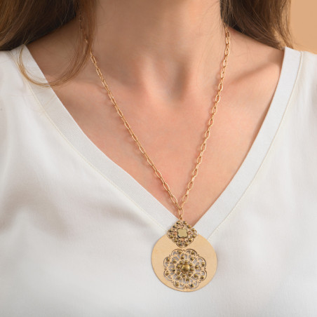 Baroque haematite prestige crystal sautoir necklace | gold-plated87007