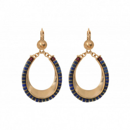 Chic garnet lapis lazuli sleeper earrings l blue