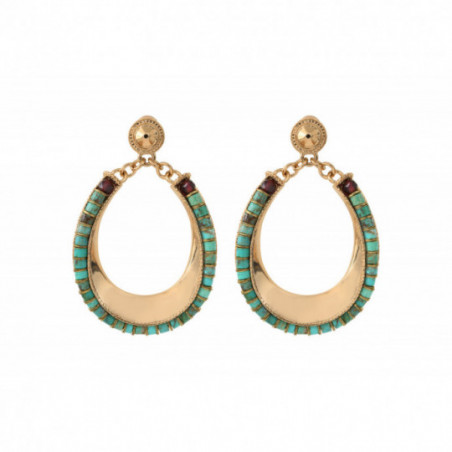 Ethnic garnet turquoise butterfly fastening earrings |turquoise
