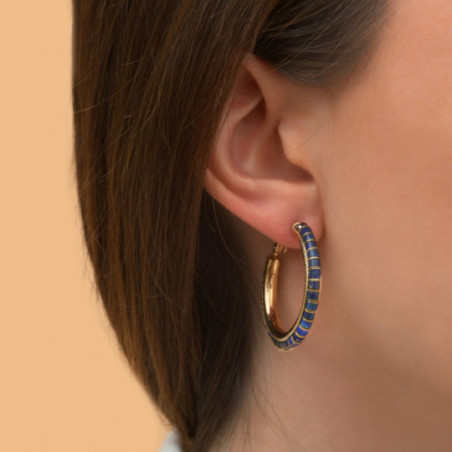 Lapis lazuli garnet hoop earrings l blue87071