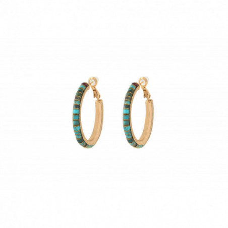 Bohemian garnet turquoise hoop earrings I turquoise