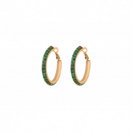 Sophisticated malachite garnet hoop earrings l green