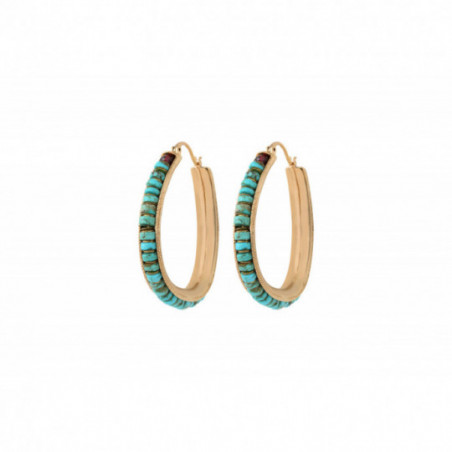 Beautiful garnet turquoise hoop earrings I turquoise