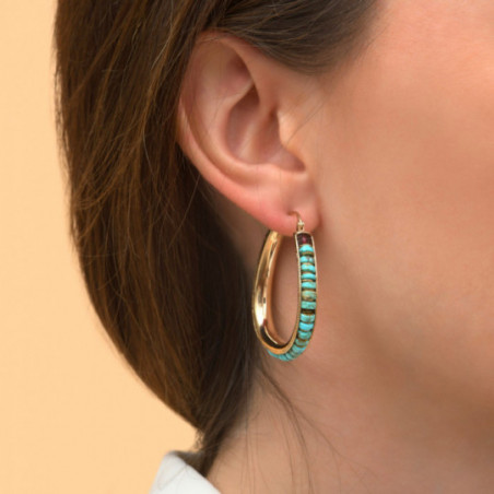 Beautiful garnet turquoise hoop earrings I turquoise87085