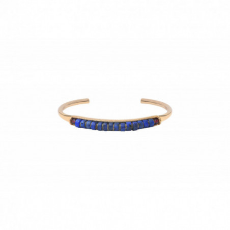 Refined lapis lazuli garnet adjustable bangle | blue87110