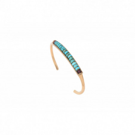 Bracelet jonc ajustable ethnique turquoise grenat I turquoise