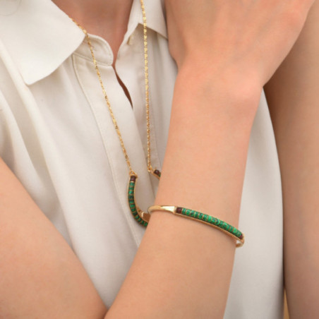 Bracelet jonc ajustable féminin malachite grenat I vert87118
