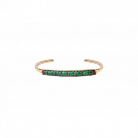 Feminine malachite garnet adjustable bangle | green87119