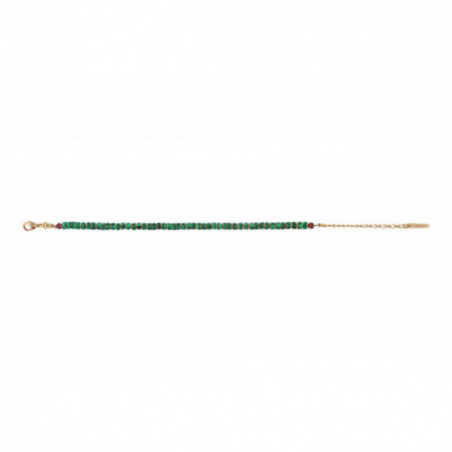Modern malachite garnet slender adjustable bracelet | green87131