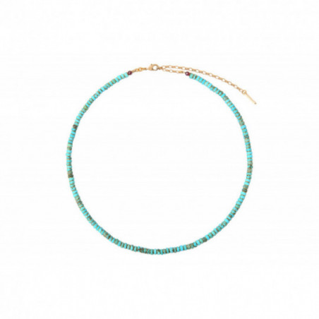 Collier court turquoise grenat - turquoise87140