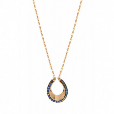 Ethnic lapis lazuli garnet pendant necklace l blue