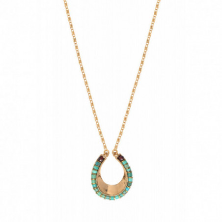 Bohemian turquoise garnet pendant necklace | turquoise