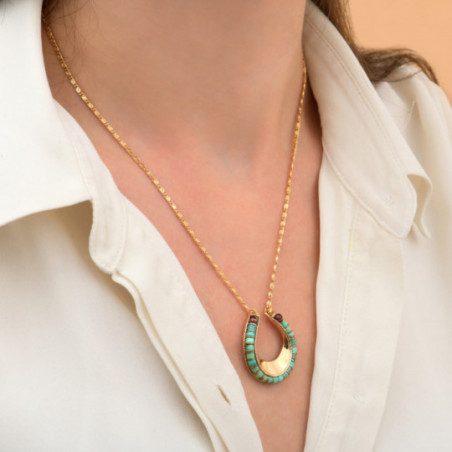 Bohemian turquoise garnet pendant necklace | turquoise87151