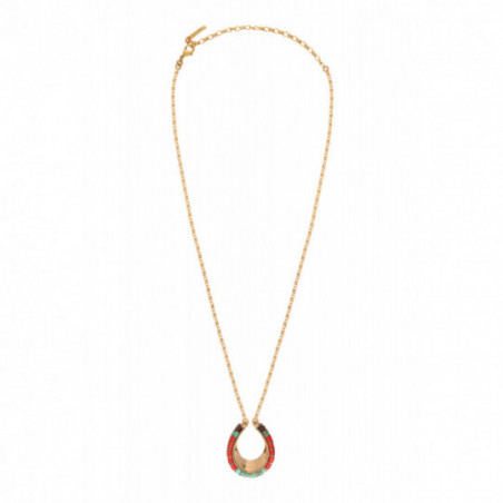 Collier pendentif turquoise perles du Japon - rouge87155