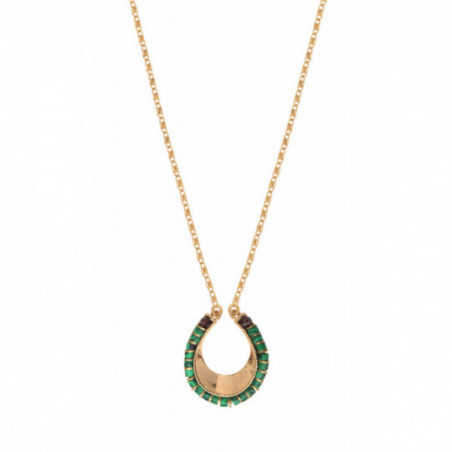 Feminine malachite garnet pendant necklace | green
