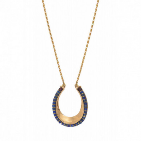 Modern lapis lazuli garnet sautoir necklace l blue