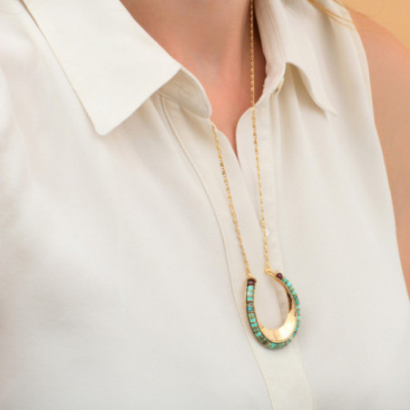 On-trend turquoise garnet sautoir necklace | turquoise87166