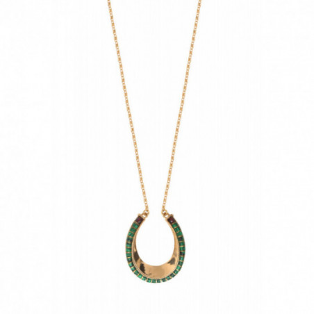 Feminine malachite garnet sautoir necklace | green