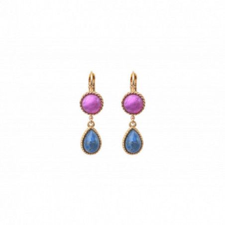 Baroque two-tone sleeper earrings | blue