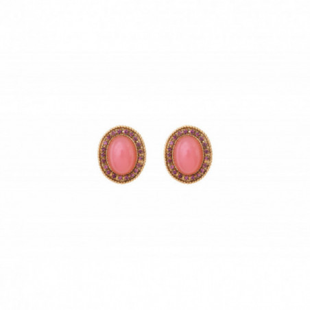 Prestige crystal clip-on earrings - pink