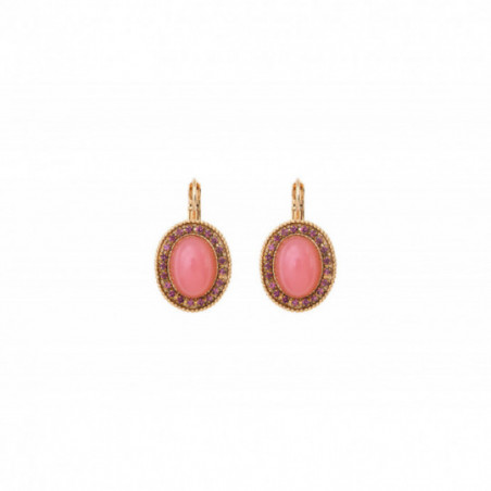 Romantic prestige crystal sleeper earrings | pink