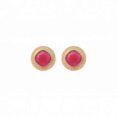 Cabochon clip-on earrings l pink