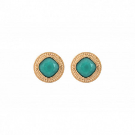 Ethnic cabochon clip-on earrings |turquoise