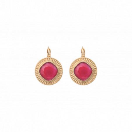 Modern cabochon sleeper earrings l pink