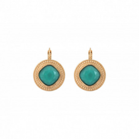 Ethnic cabochon sleeper earrings | turquoise