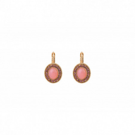 Feminine prestige crystal sleeper earrings | pink