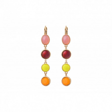 Sunny coloured cabochons sleeper earrings - red