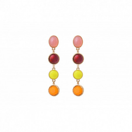 Sunny coloured cabochons earrings with butterfly fastening I red