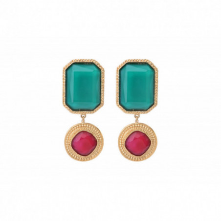 Baroque clip-on earrings - turquoise