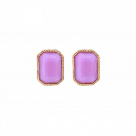 Sophisticated faceted cabochon clip-on earrings | purple