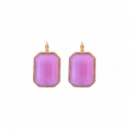 Sophisticated faceted cabochon sleeper earrings | purple
