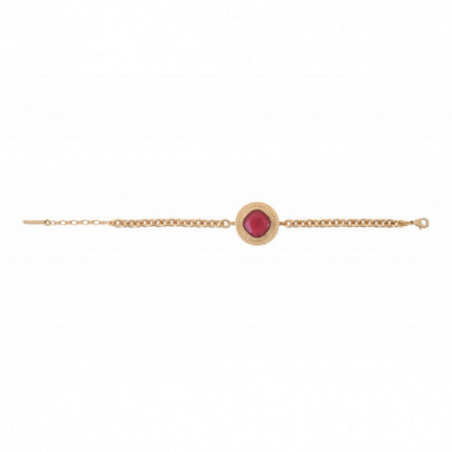 Glamorous faceted cabochon flexible bracelet | red87298