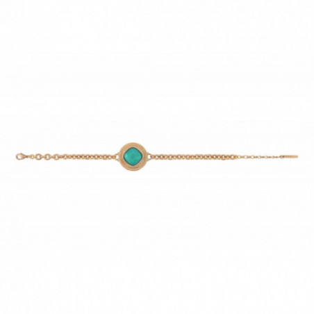 Bohemian chic faceted cabochon flexible bracelet I turquoise87304