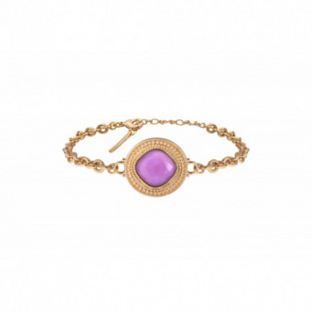 Romantic faceted cabochon flexible bracelet | pink