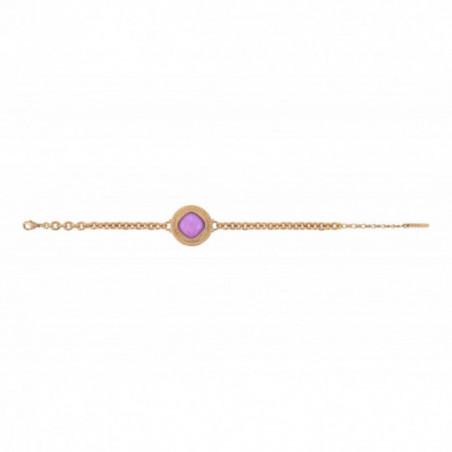 Bracelet souple romantique cabochon facetté - rose87307