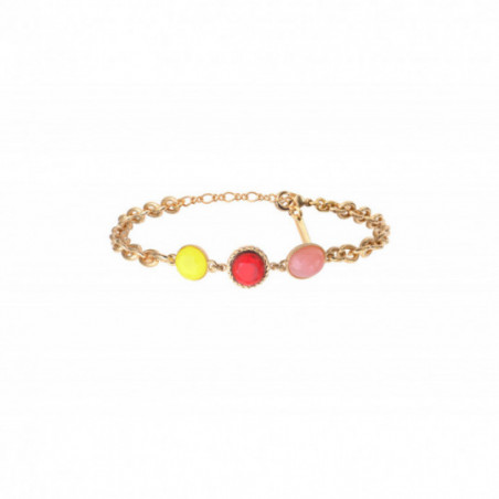 Festive faceted cabochon flexible bracelet | red