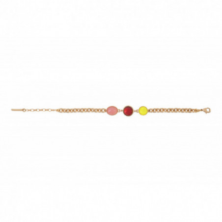 Festive faceted cabochon flexible bracelet | red87316