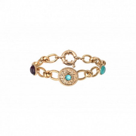 Elegant prestige crystal chain bracelet - blue