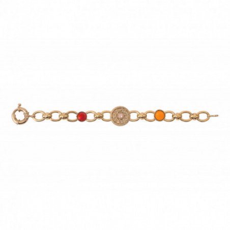 Colourful prestige crystal chain bracelet | pink