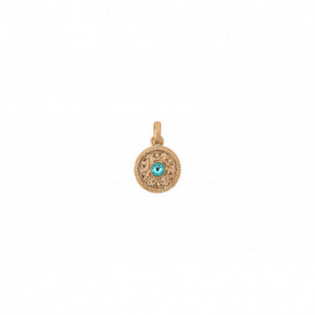 Chic prestige crystal and medallion removable pendant | blue