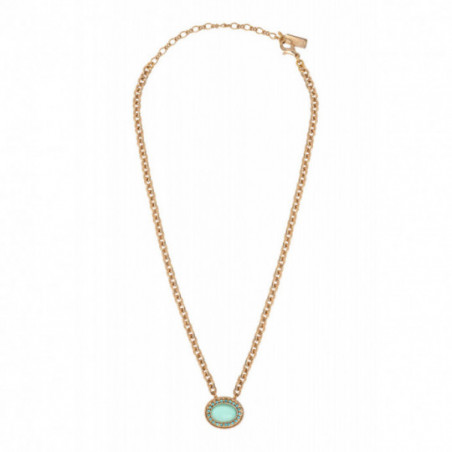 Chic prestige crystal curb chain pendant necklace - blue87360