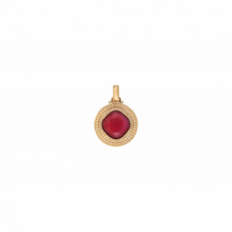 Glamorous faceted cabochon removable pendant | red
